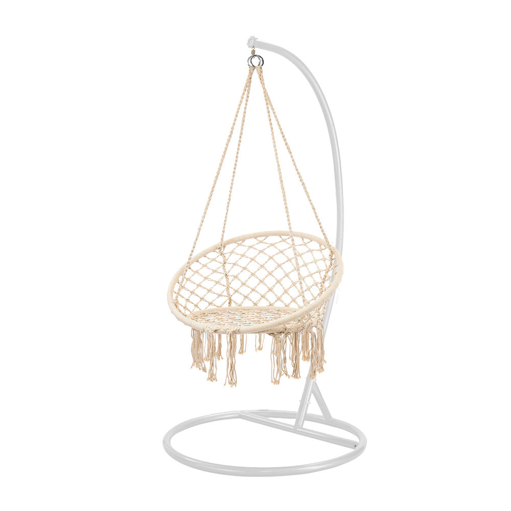 Leziter Scaun suspendat Cardenas cu suport bej-alb Mobalis Homvera