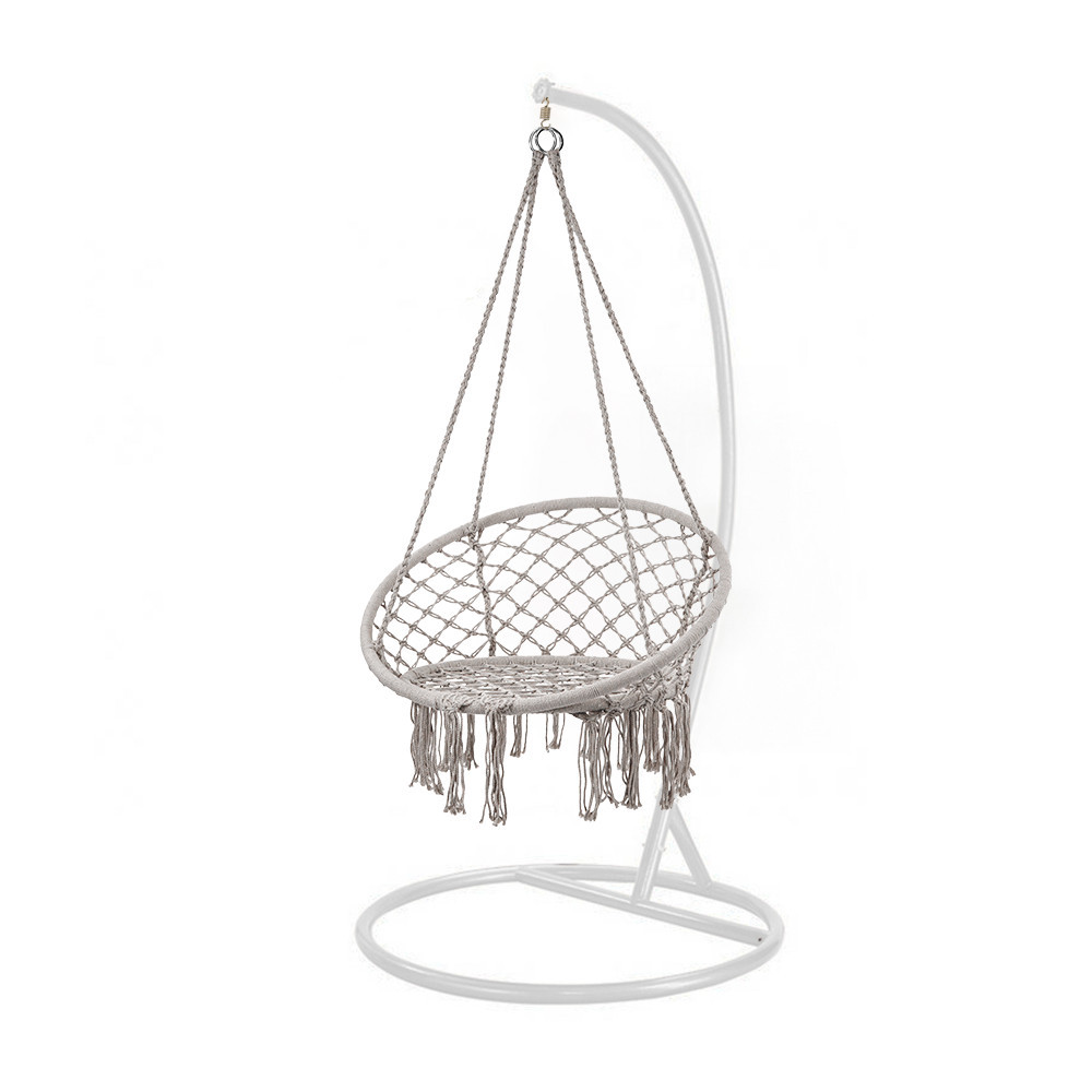 Leziter Scaun suspendat Cardenas cu suport gri-alb Mobalis Homvera