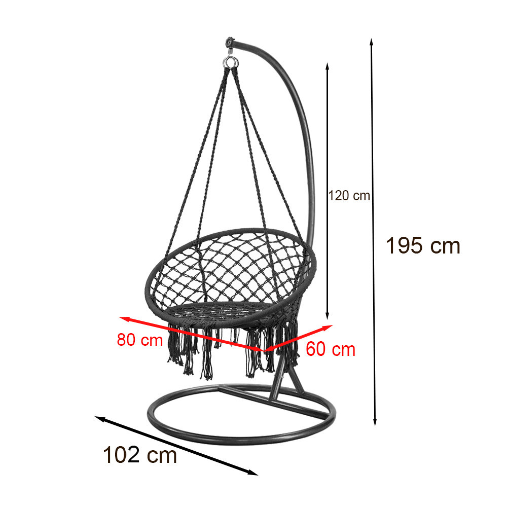 Leziter Scaun suspendat Cardenas cu suport gri-negru Mobalis Homvera