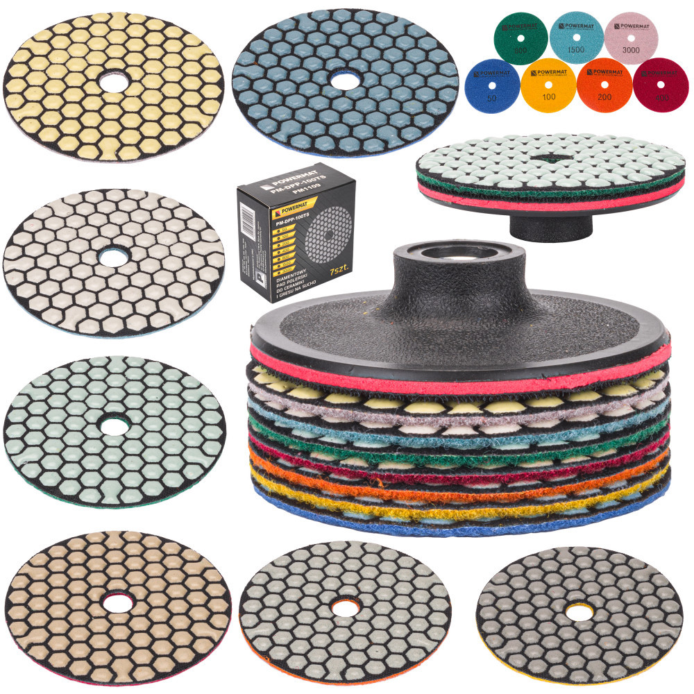 Powermat Set de discuri abrazive diamantate PM-DPP-100TS Mobalis Homvera