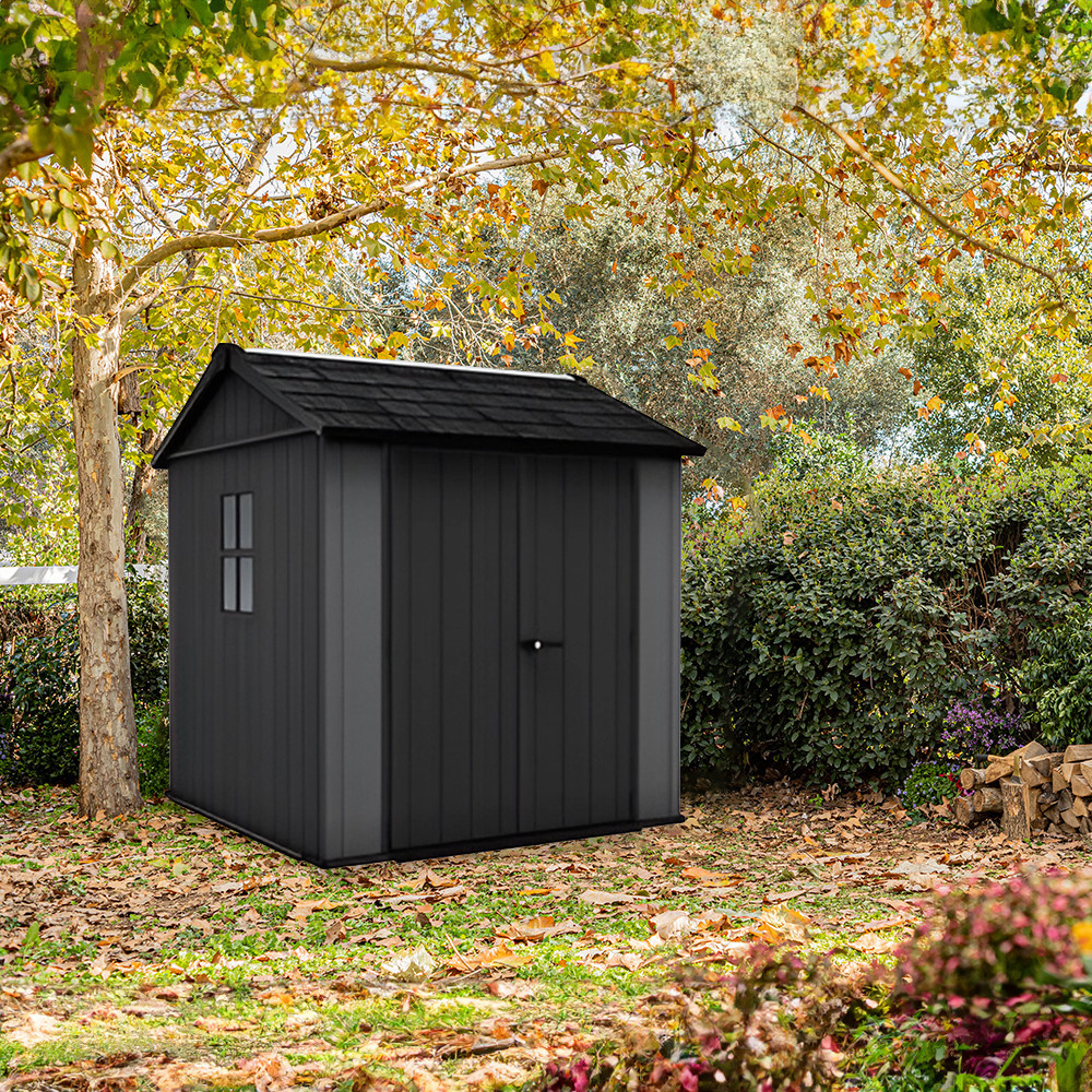 Curver Căsuță de grădină din plastic Newton 2.0 7x7.5 gri Mobalis Homvera