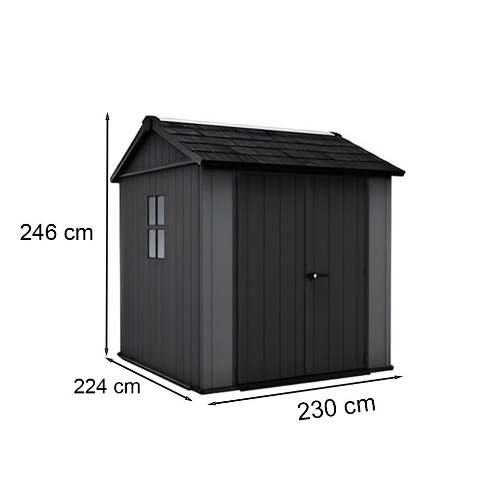 Curver Căsuță de grădină din plastic Newton 2.0 7x7.5 gri Mobalis Homvera