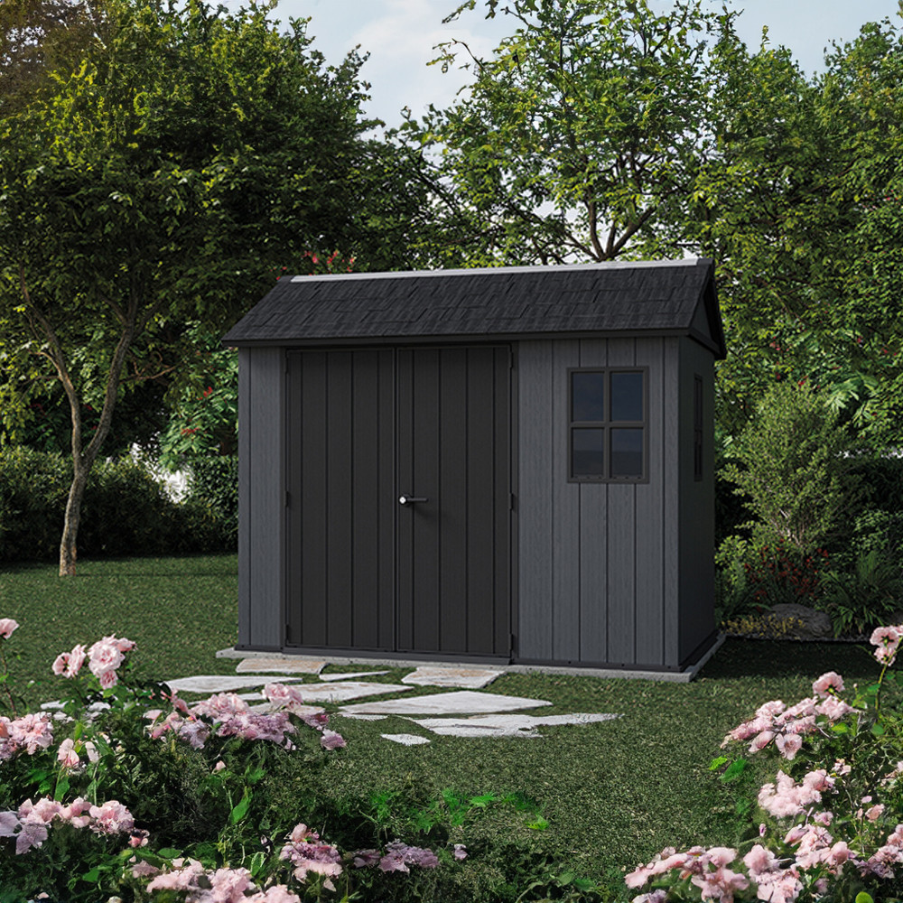 Curver Căsuță de grădină din plastic Newton 2.0 9x7.5 gri Mobalis Homvera