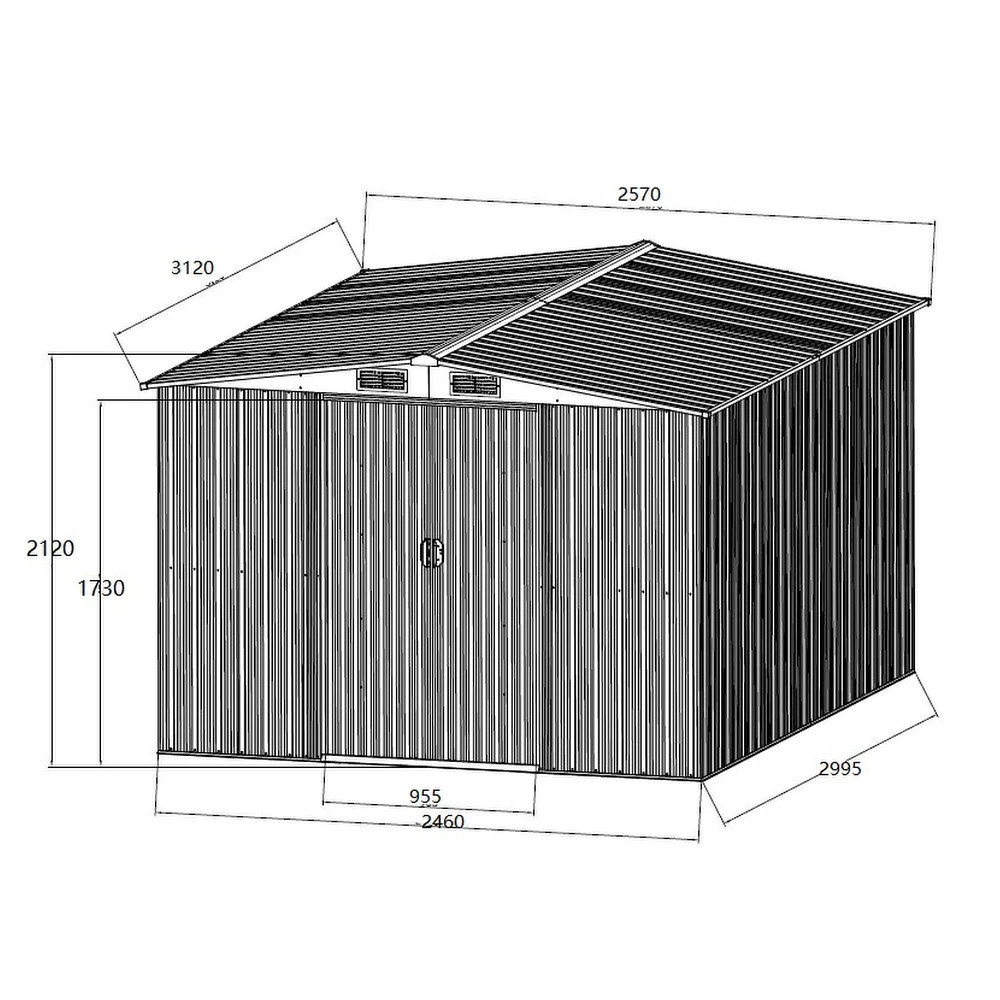 Leziter Casă de depozitare a uneltelor de grădină Ohio 10x8 Mobalis Homvera