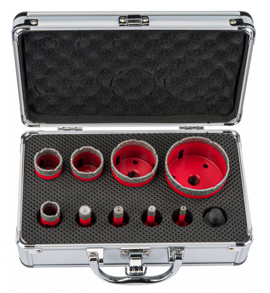 Red Technic Set de burghie cu 9 piese, adaptor pentru ferăstrău diamantat 6-68 mm HEX M14 RTZOD0046 Mobalis Homvera
