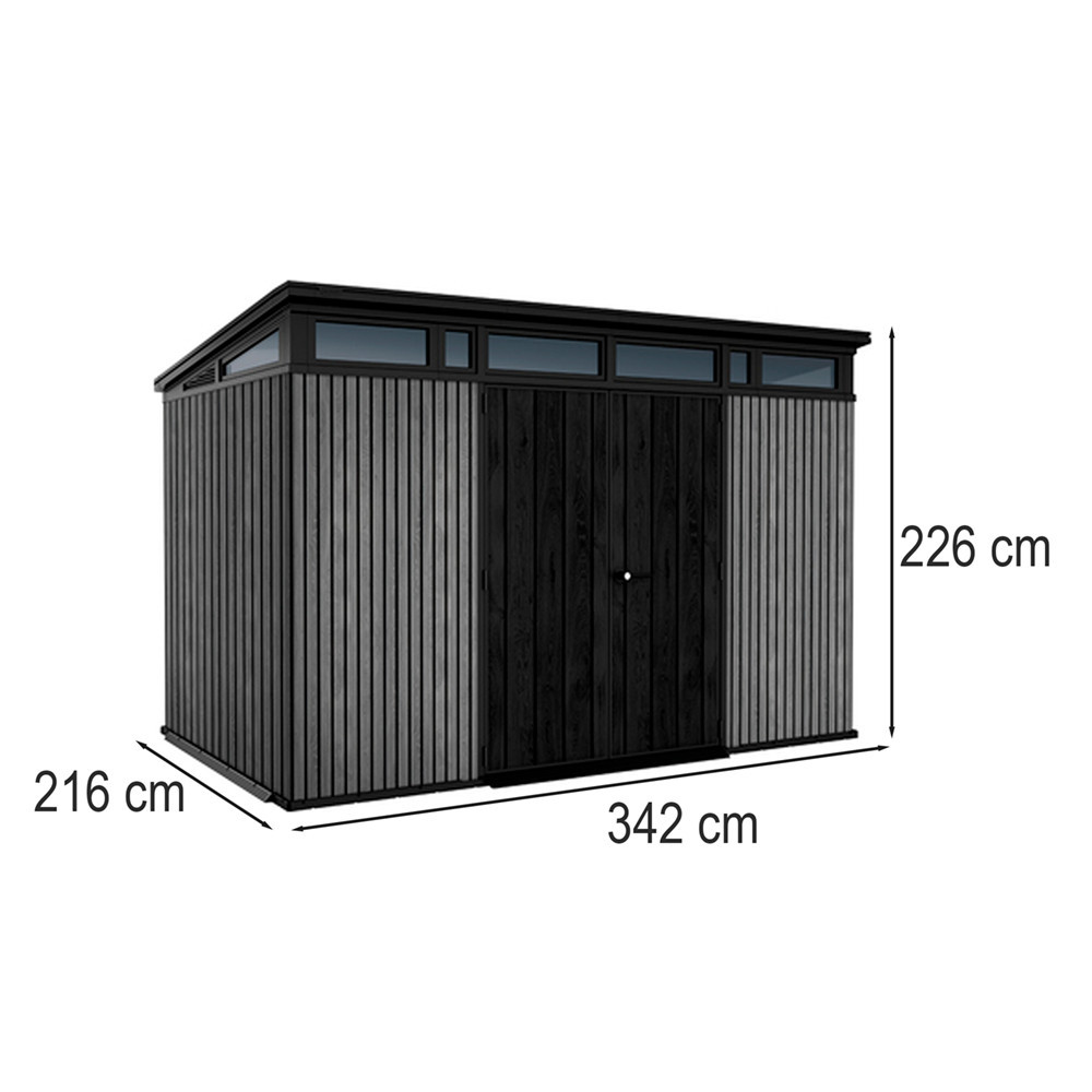 Curver Căsuță de grădină din plastic Signature PENT 11x7, gri venețian Mobalis Homvera