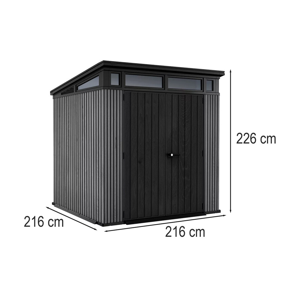 Curver Căsuță de grădină din plastic Signature PENT 7x7, gri venețian Mobalis Homvera