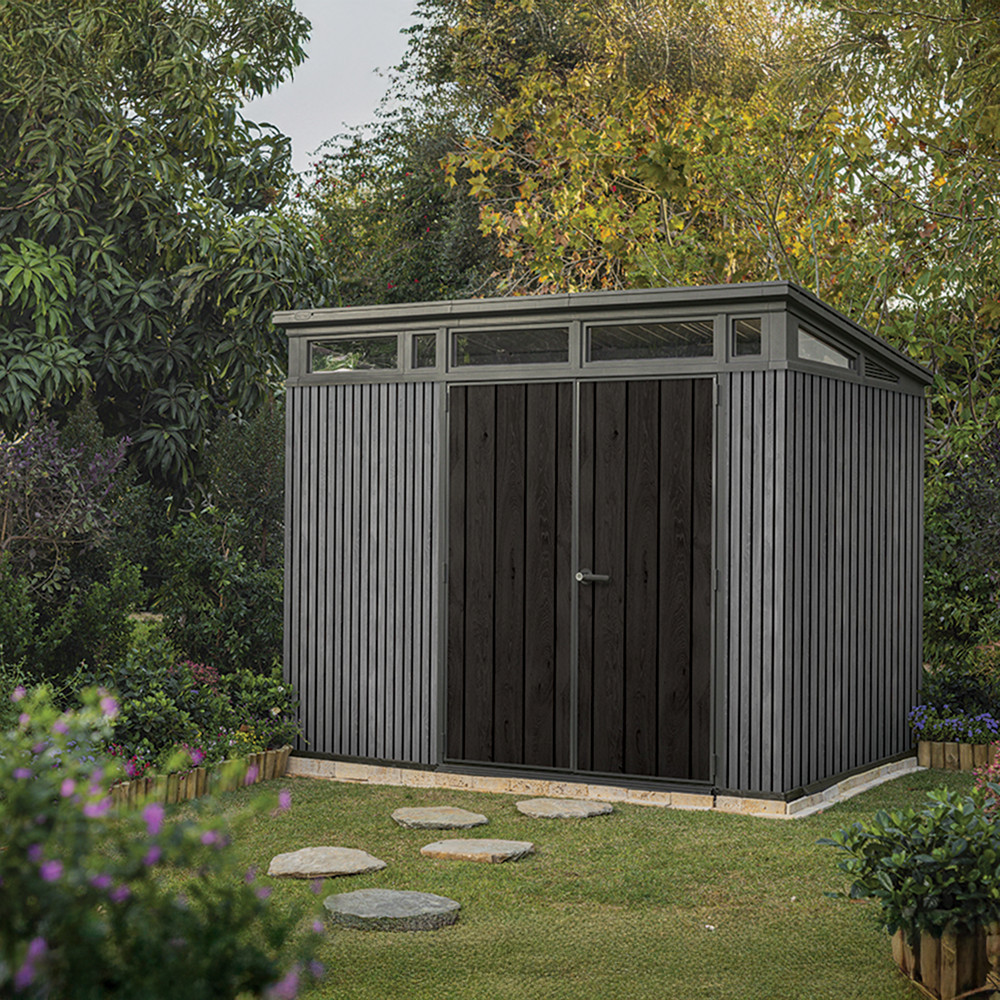 Curver Căsuță de grădină din plastic Signature PENT 9x7, gri venețian Mobalis Homvera