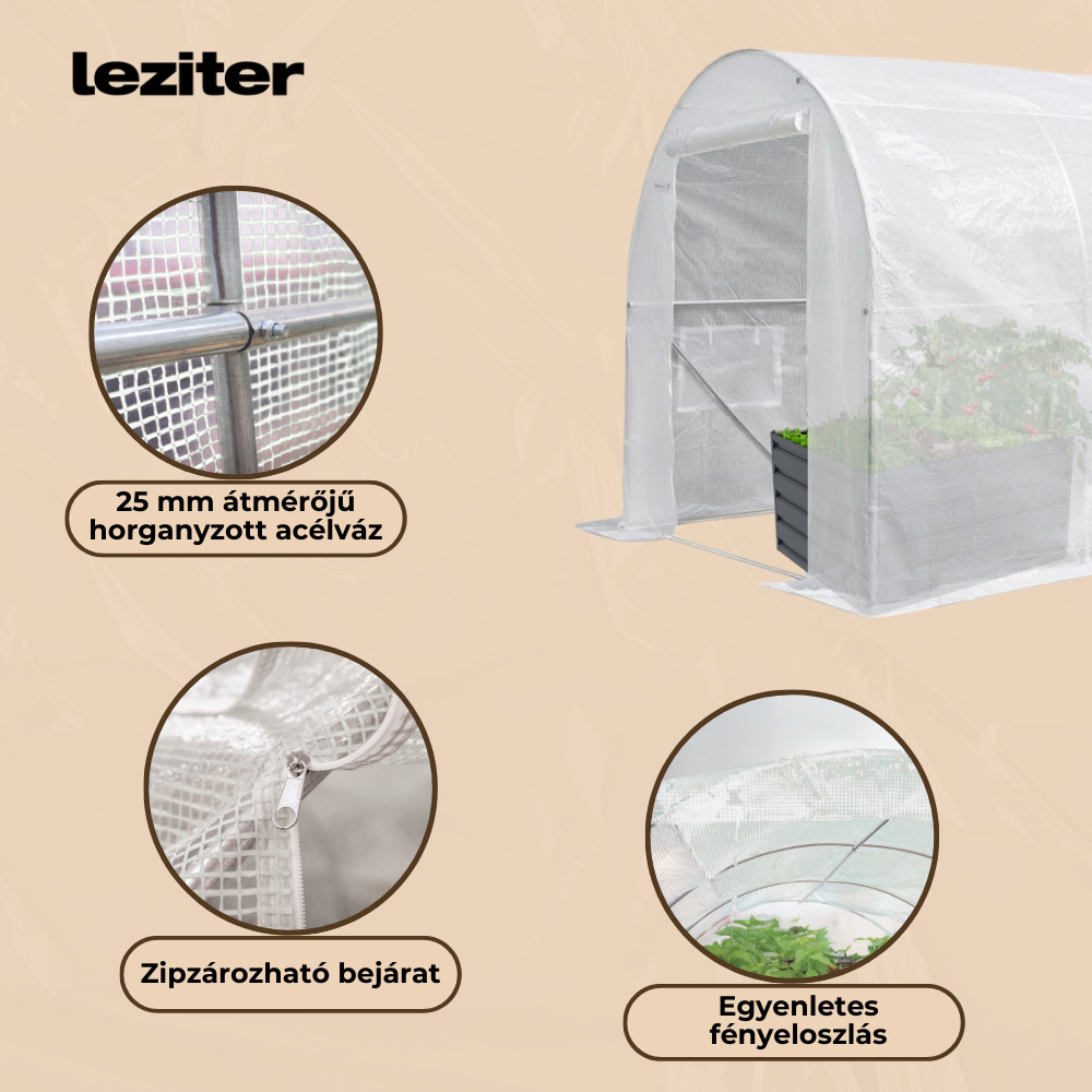 Leziter Cort din folie 200x200x300 cm cu cadru din folie ranforsată Mobalis Homvera