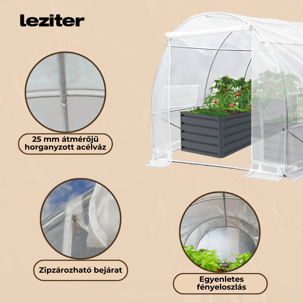 Leziter Cort din folie 200x200x300 cm cu cadru din folie ranforsată Mobalis Homvera