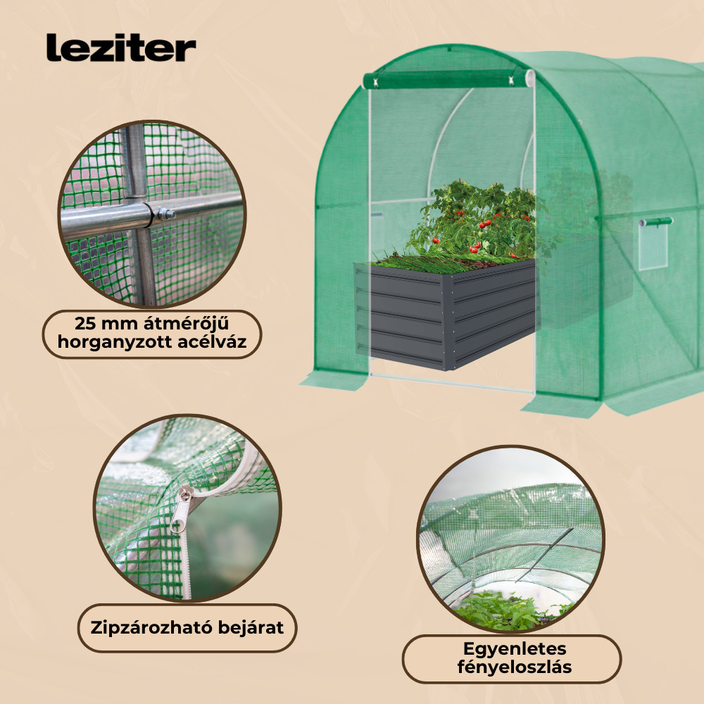 Leziter Cort din folie 200x300x600 cm cu cadru din folie ranforsată Mobalis Homvera