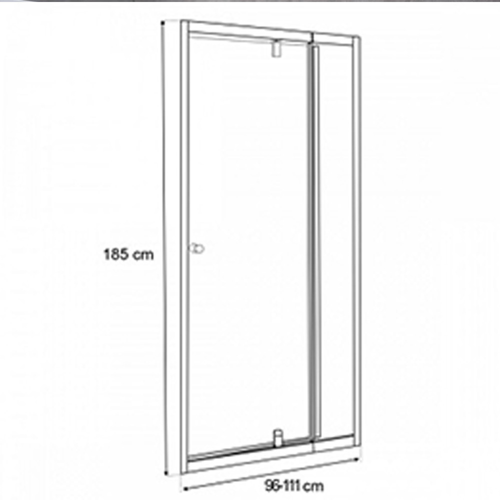 Leziter Ușă de duș reglabilă Flexi-S 96-111x185 cm Mobalis Homvera