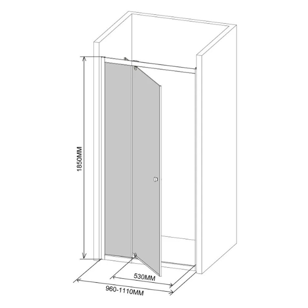 Leziter Ușă de duș reglabilă flexibilă 96-111x185 cm Mobalis Homvera