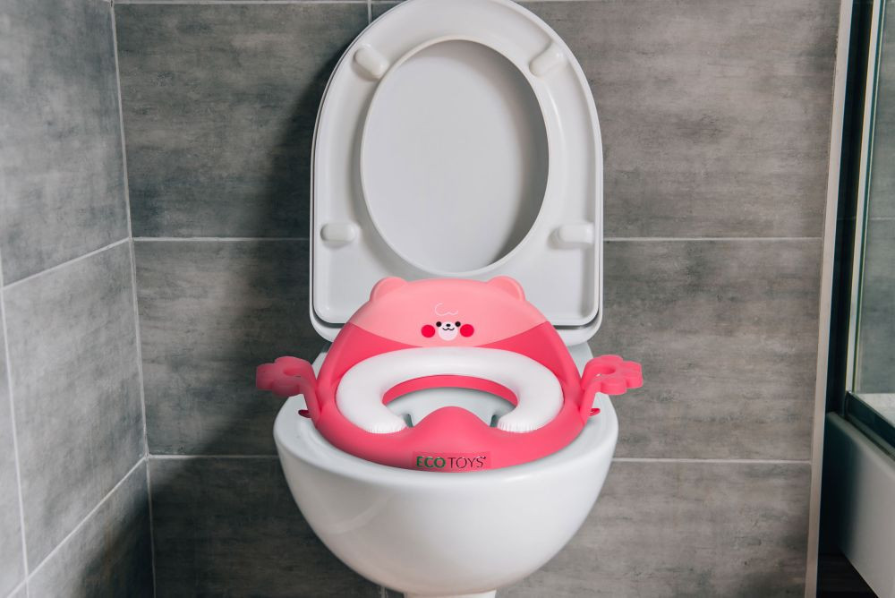 Homelux Capac de toaletă cu clapete și pernă moale, roz Mobalis Homvera