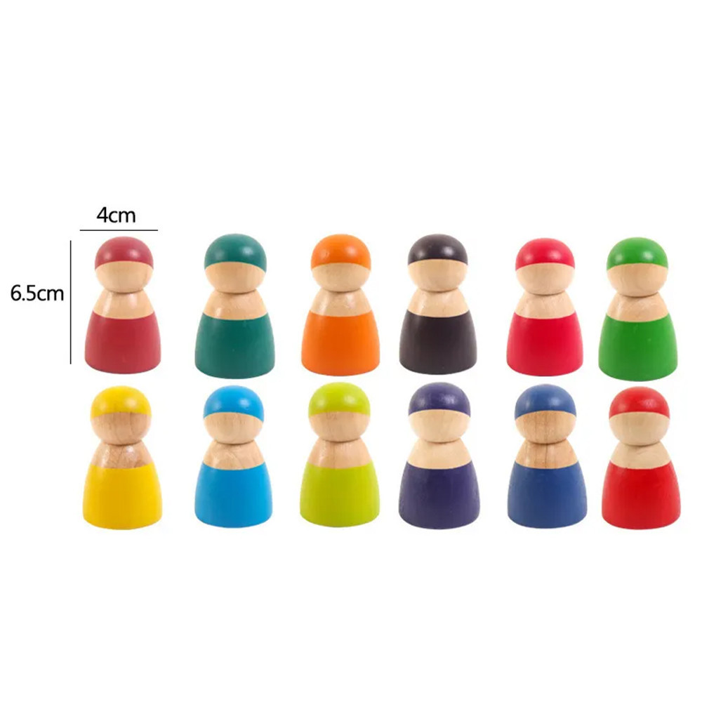 Leziter 12 figurine Montessori colorate din lemn Mobalis Homvera