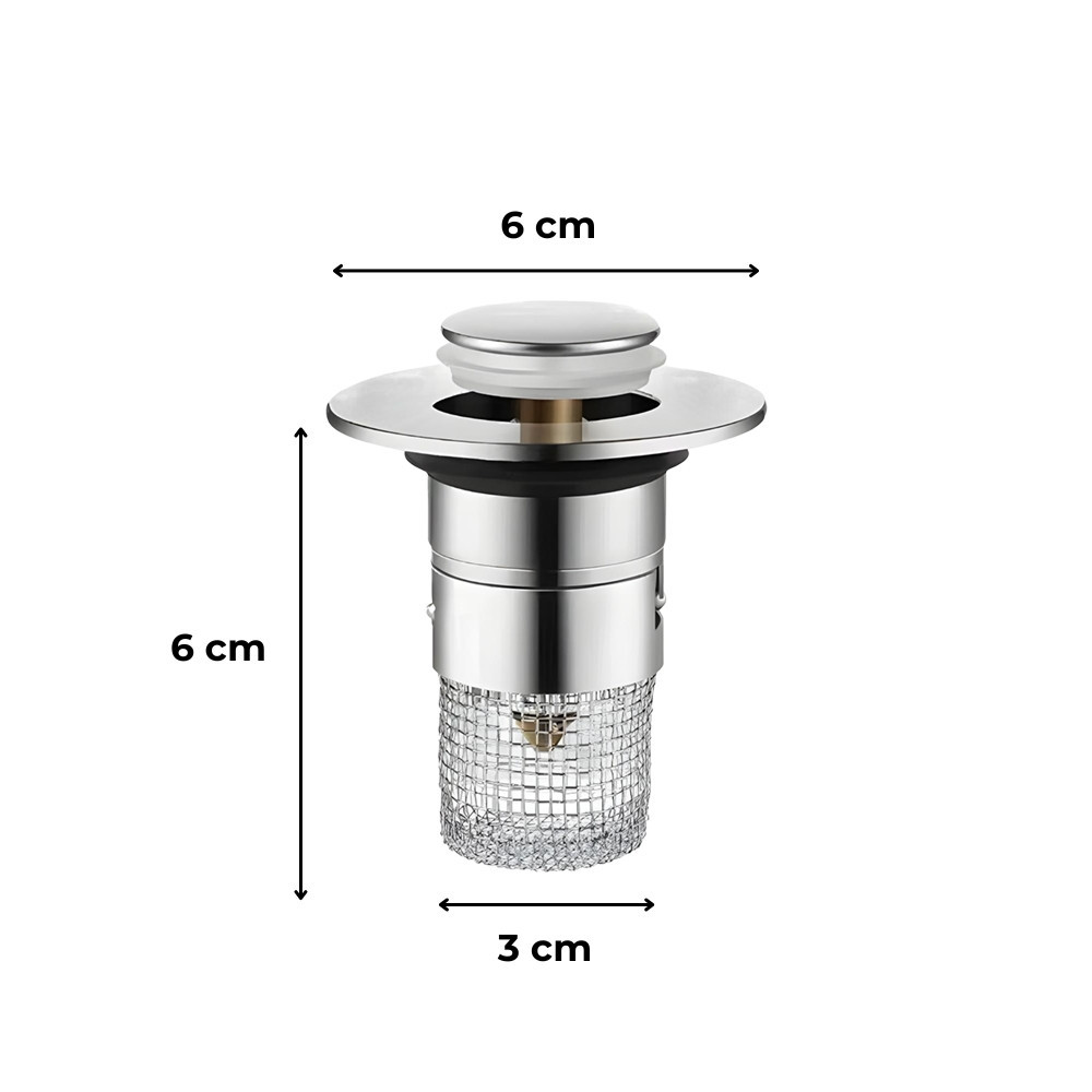 Leziter Dop de scurgere cu filtru din oțel inoxidabil 60 mm Mobalis Homvera