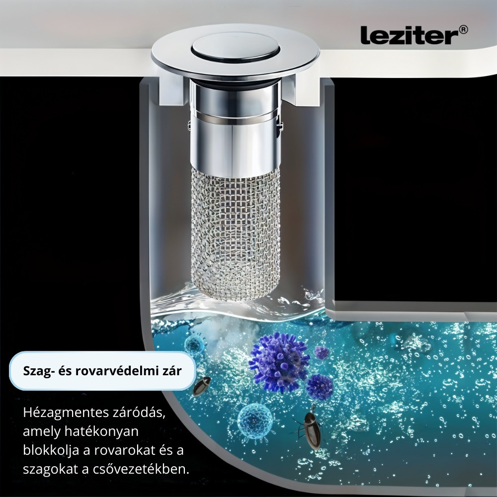 Leziter Dop de scurgere cu filtru din oțel inoxidabil 60 mm Mobalis Homvera