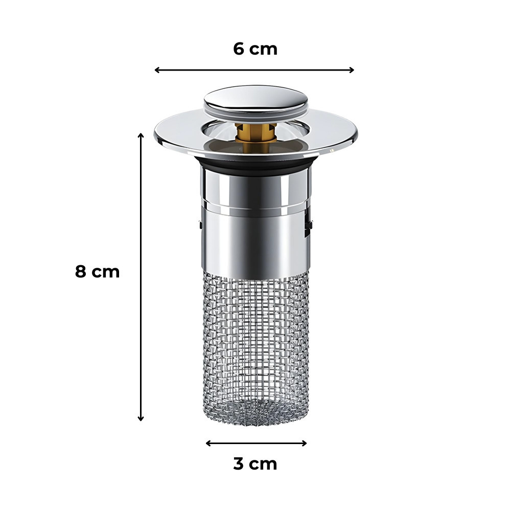 Leziter Dop de scurgere cu filtru din oțel inoxidabil 80 mm Mobalis Homvera