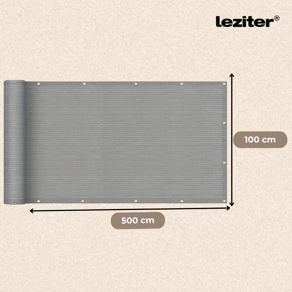 Leziter Jaluzea de balcon, paravan de intimitate 5 m gri Mobalis Homvera