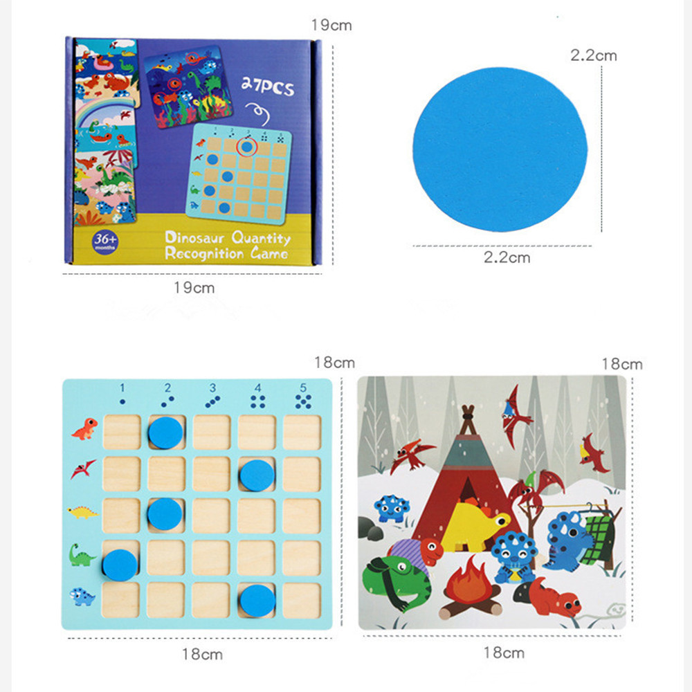 Leziter Jucărie educativă din lemn pentru numărarea dinozaurilor Mobalis Homvera