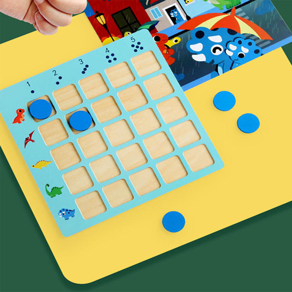 Leziter Jucărie educativă din lemn pentru numărarea dinozaurilor Mobalis Homvera