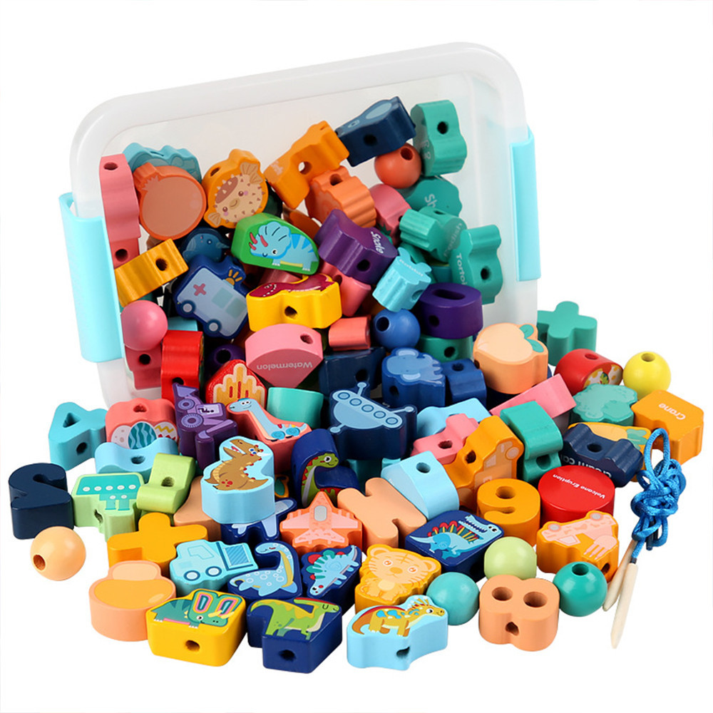 Leziter Jucării din lemn cu forme și numere, 138 buc. Mobalis Homvera