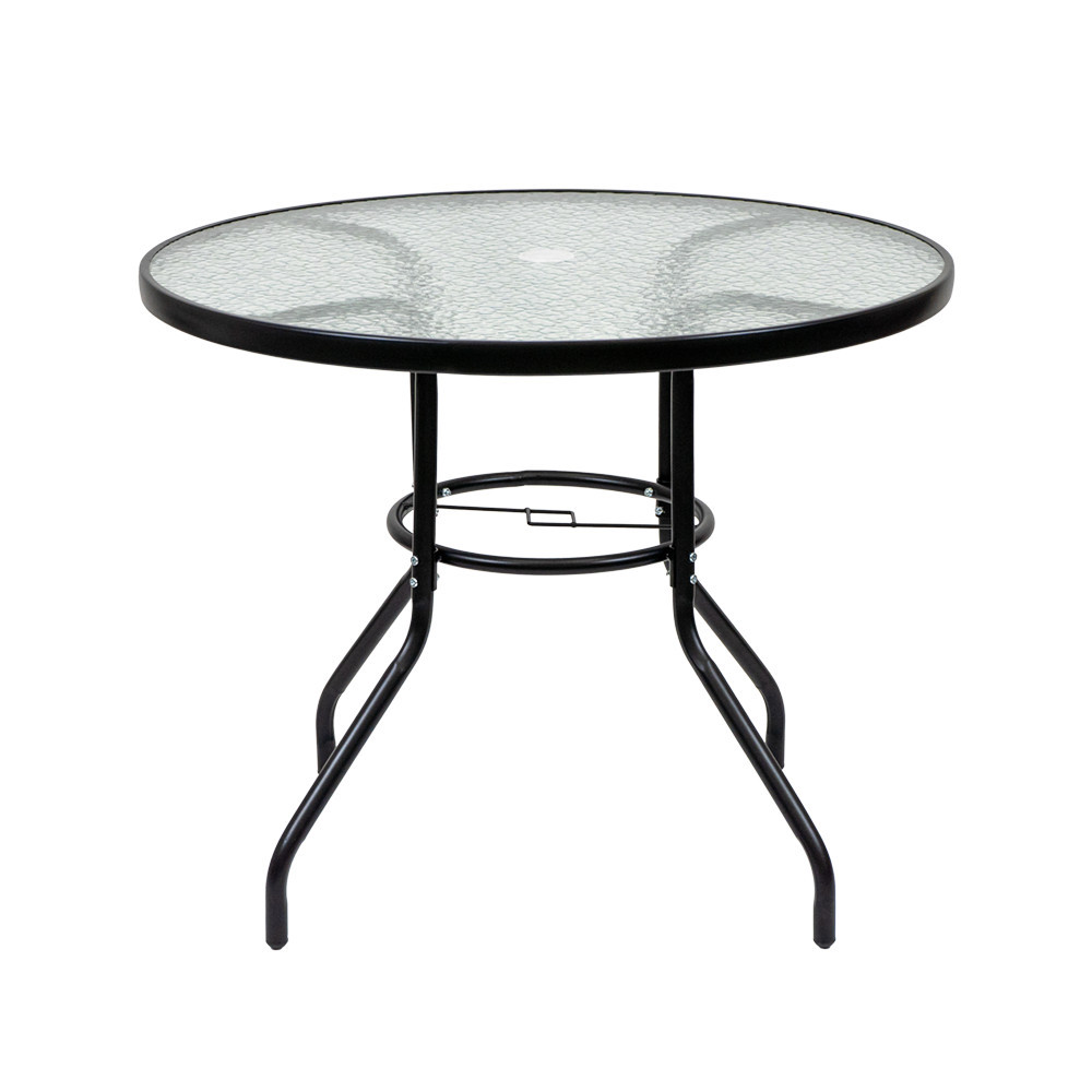 Leziter Masă de grădină Ordino cu cadru metalic și sticlă Mobalis Homvera