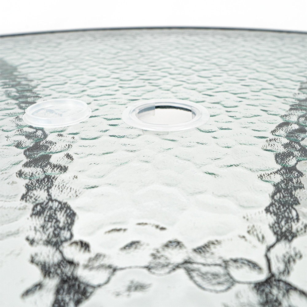 Leziter Masă de grădină Ordino cu cadru metalic și sticlă Mobalis Homvera