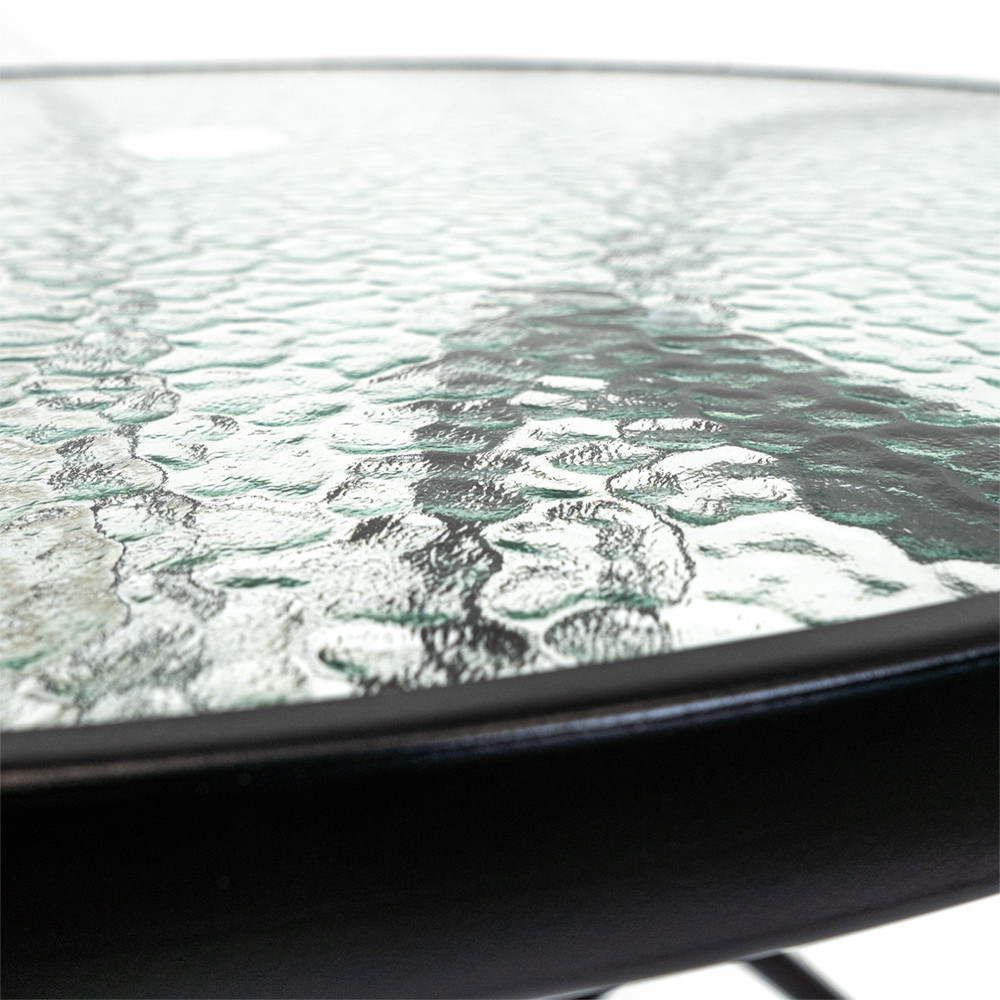 Leziter Masă de grădină Ordino cu cadru metalic și sticlă Mobalis Homvera