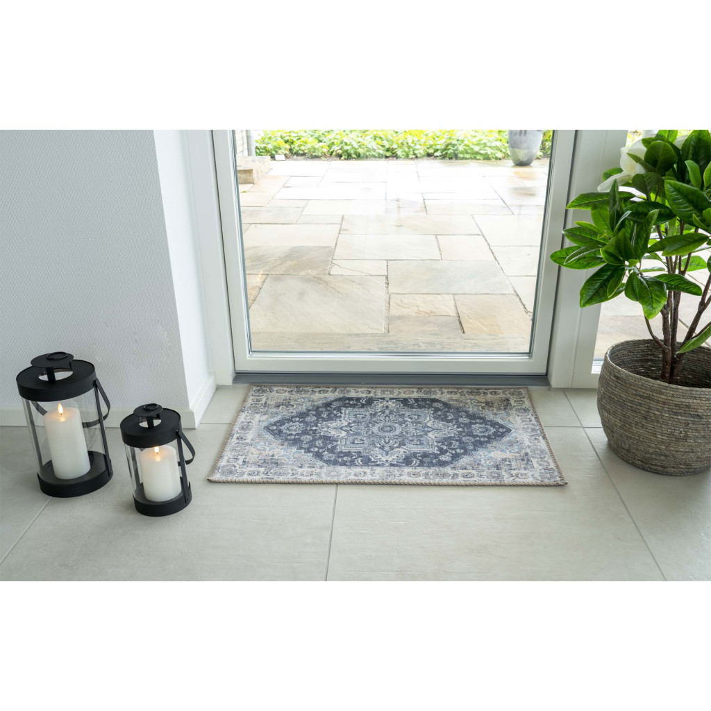 House Nordic Covoraș Havana, albastru 50x80 cm Mobalis Homvera