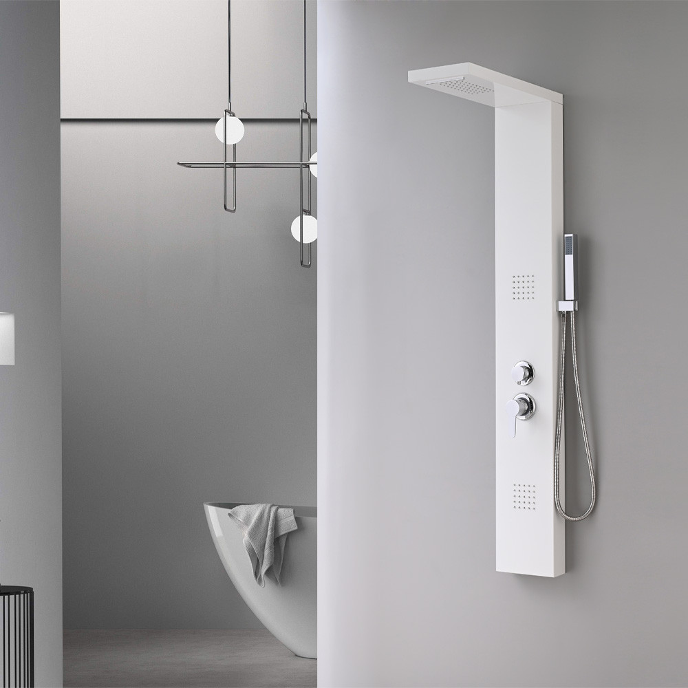 Leziter Panou de duș cu hidromasaj Malaga White Mobalis Homvera