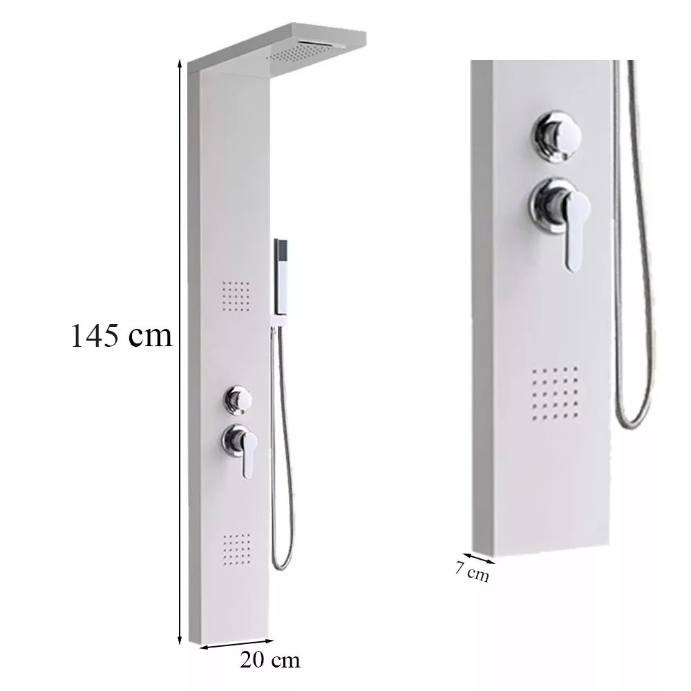 Leziter Panou de duș cu hidromasaj Malaga White Mobalis Homvera