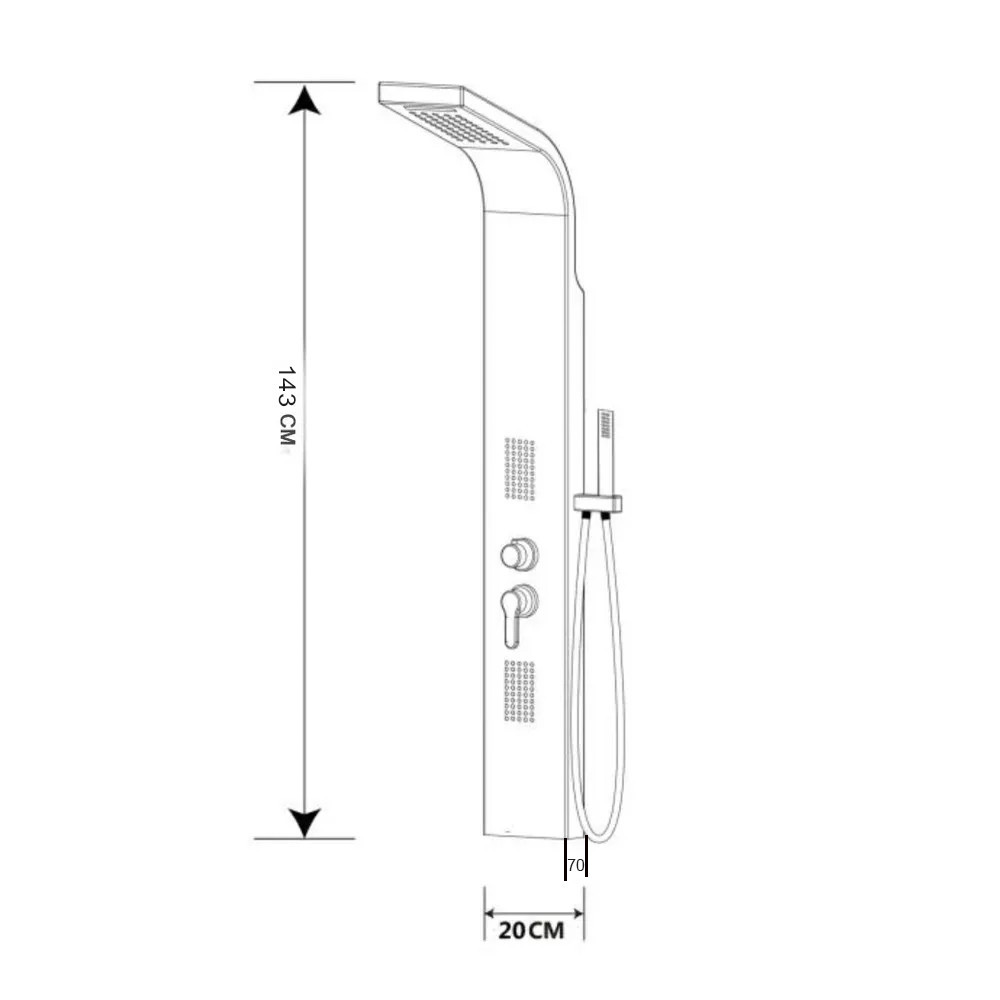 Leziter Panou de duș cu hidromasaj Midi Mobalis Homvera
