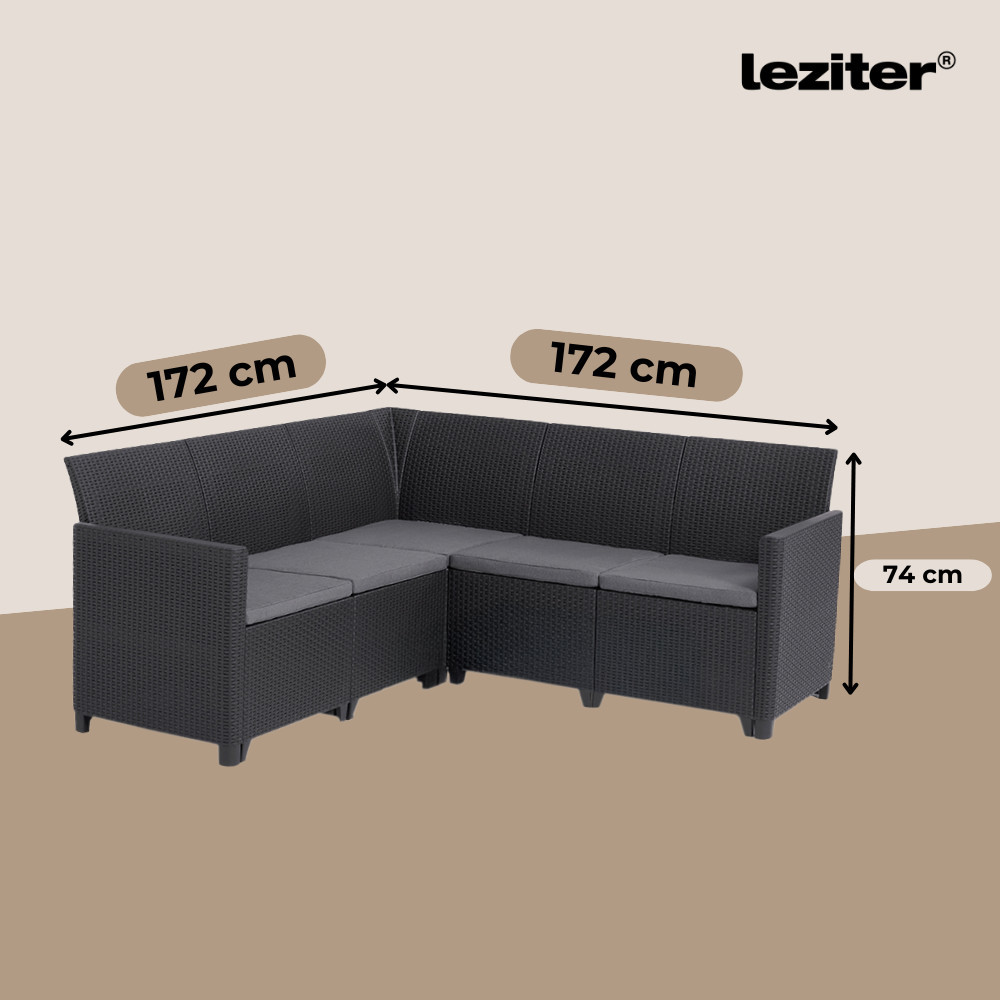 Curver Set de colț de grădină Claire cu 5 locuri, masă și suport pentru perne Mobalis Homvera