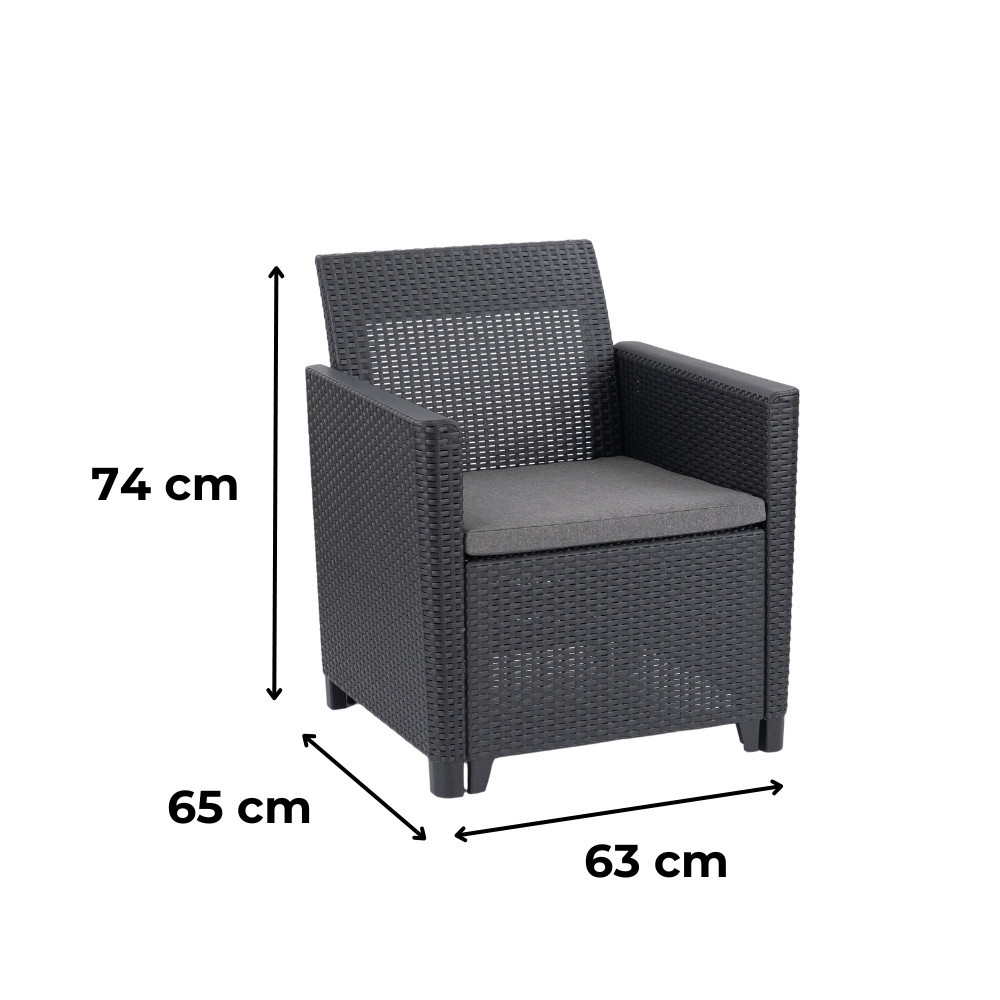 Curver Set de mobilier de grădină Claire V cu 7 locuri și masă de depozitare Arica Mobalis Homvera