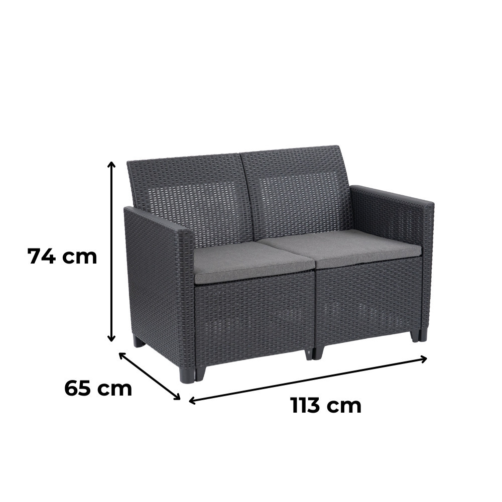 Curver Set de mobilier de grădină Claire V cu 7 locuri și masă de depozitare Arica Mobalis Homvera