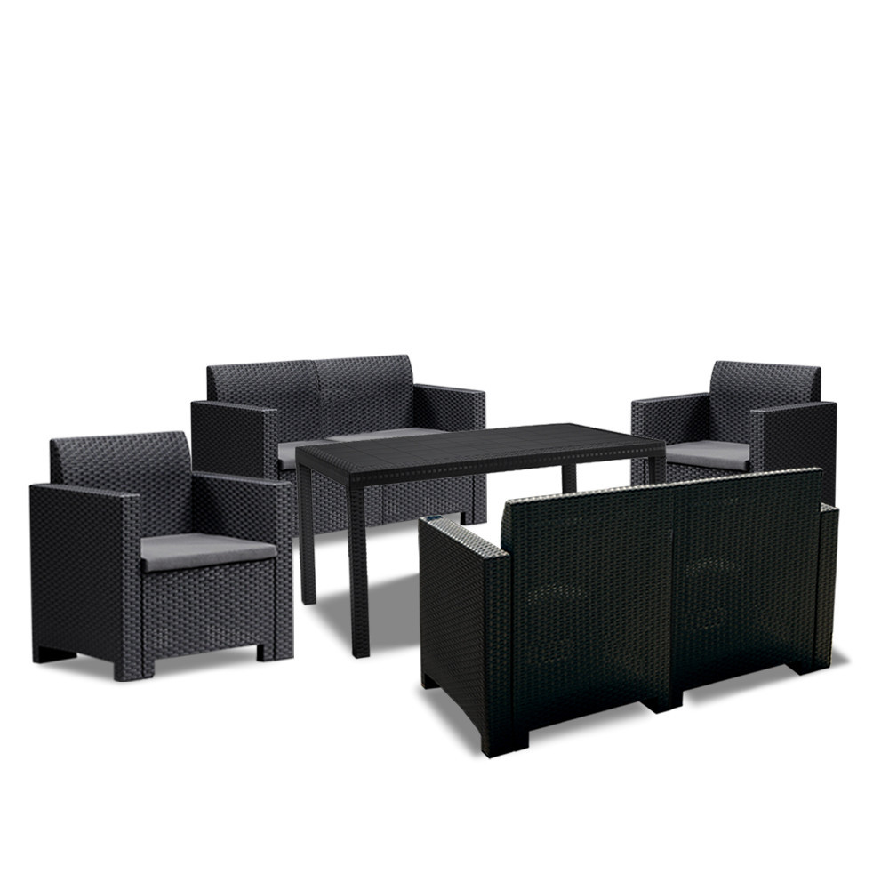 Leziter Set de mobilier de grădină Nero IV Big cu 6 locuri Mobalis Homvera