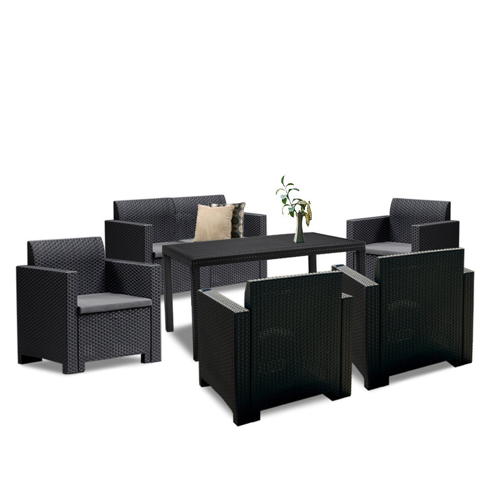 Leziter Set de mobilier de grădină Nero IV cu 6 locuri Mobalis Homvera