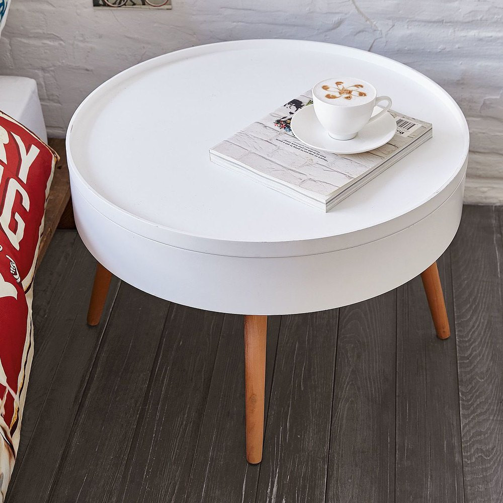 Homelux Masă de cafea rotundă cu spațiu de depozitare 60 cm Mobalis Homvera