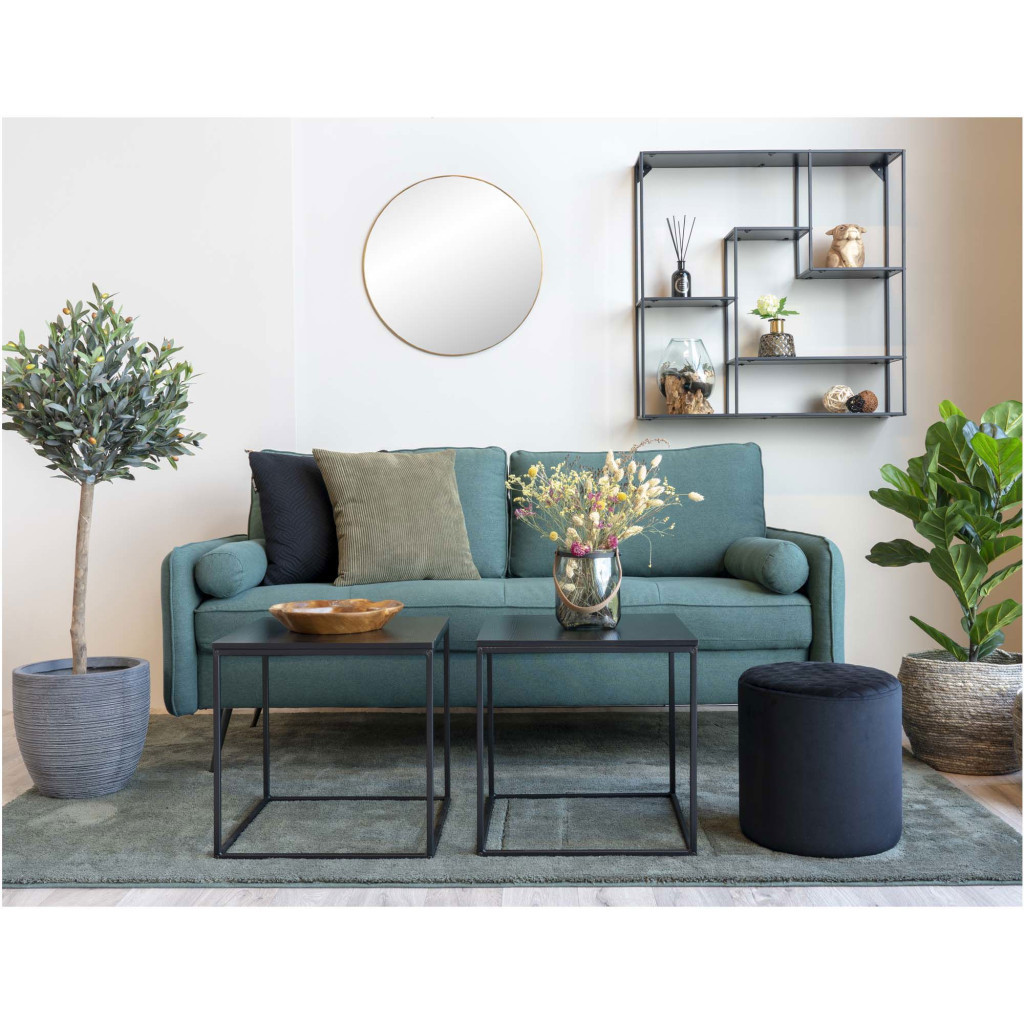 House Nordic Masă de cafea Vita neagră, cu cadru negru, 45x45x45 cm Mobalis Homvera