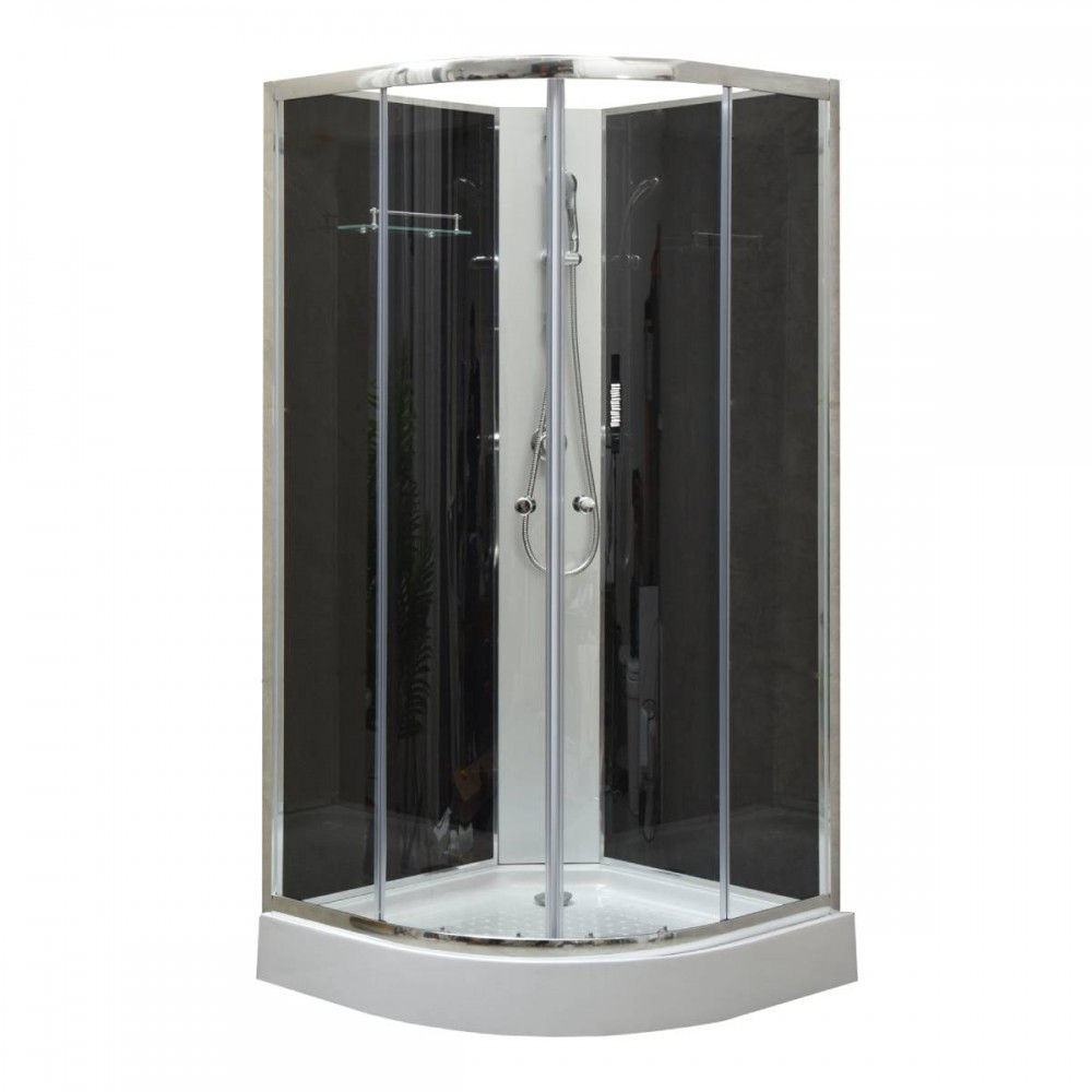 Leziter Cabină de duș Marco Black II 80x80 cm cu cădiță de duș Mobalis Homvera