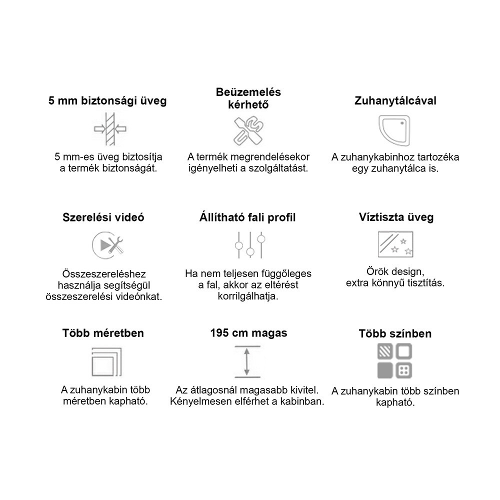 Leziter Cabină de duș Marco Black II 90x90 cm cu cădiță de duș Mobalis Homvera