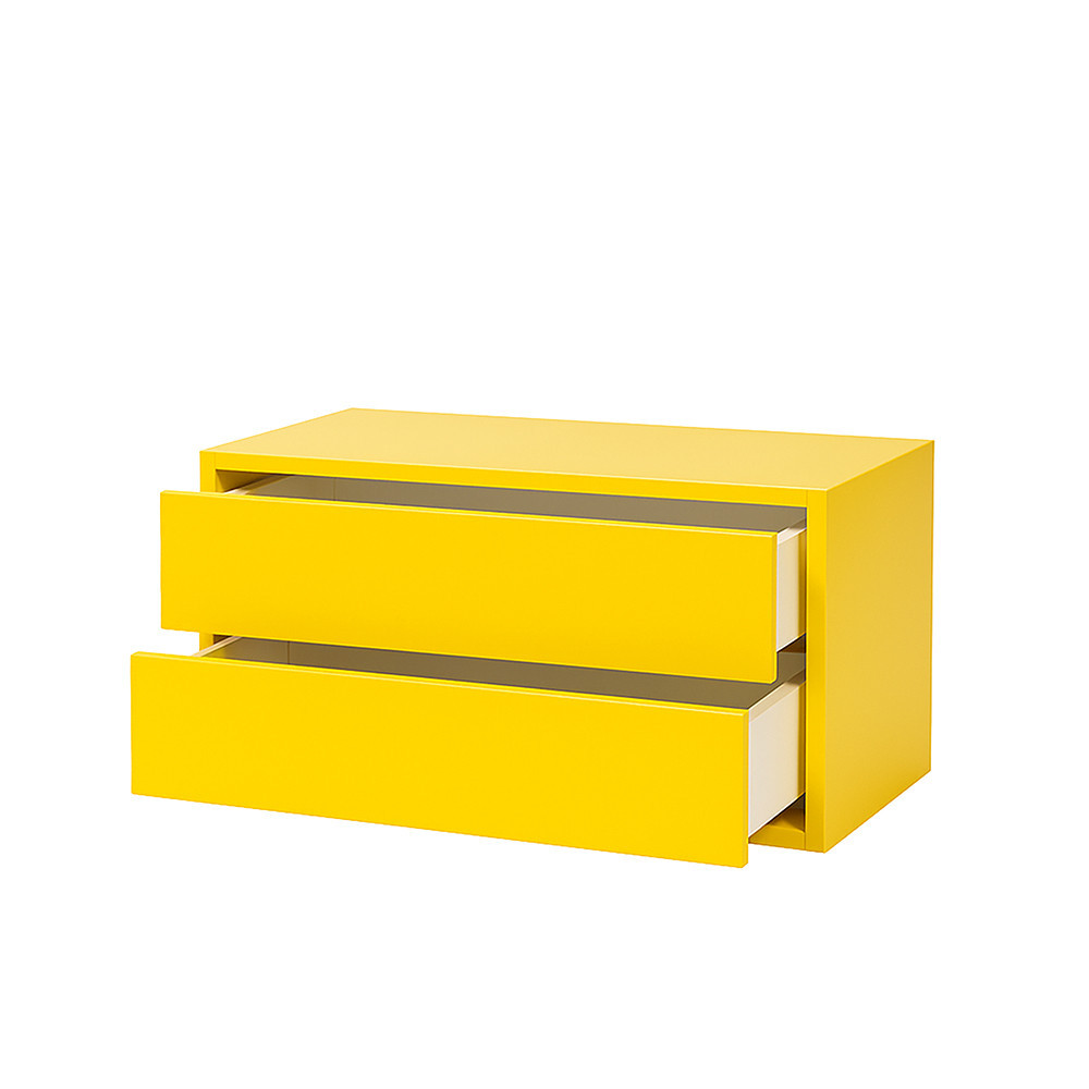 Leziter Dulap suspendat Boxie cu 2 sertare 40x80x37 cm galben Mobalis Homvera