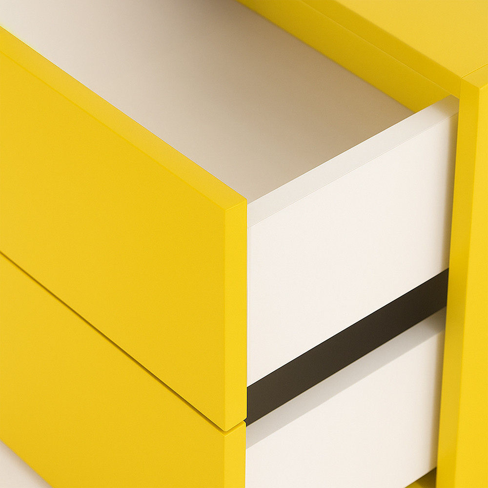 Leziter Dulap suspendat Boxie cu 2 sertare 40x80x37 cm galben Mobalis Homvera