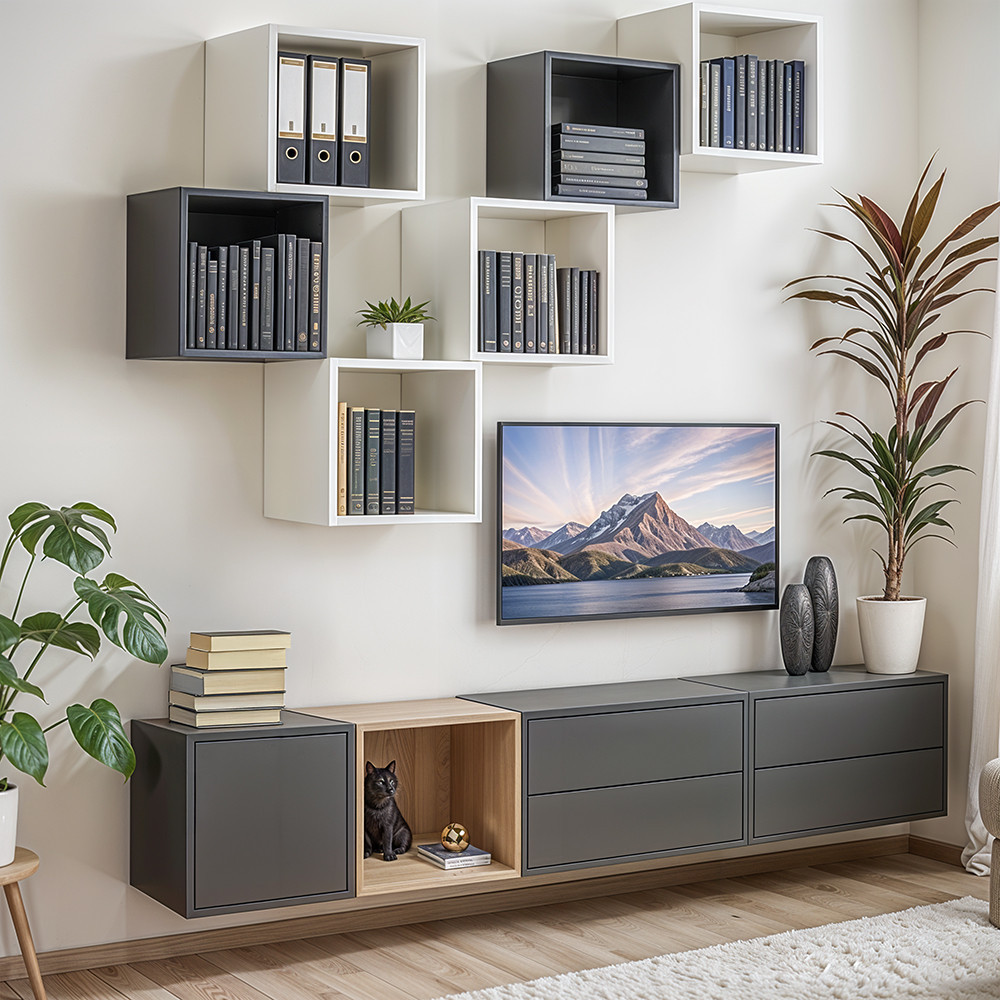 Leziter Dulap suspendat Boxie cu 2 sertare 40x80x37 cm stejar sonoma Mobalis Homvera