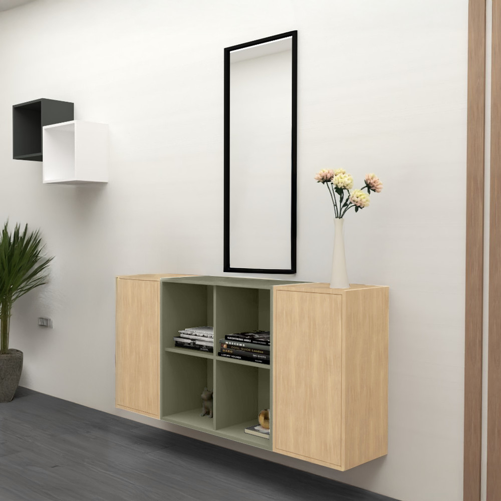 Leziter Dulap suspendat deschis Boxie 80x80x37 cm verde Mobalis Homvera