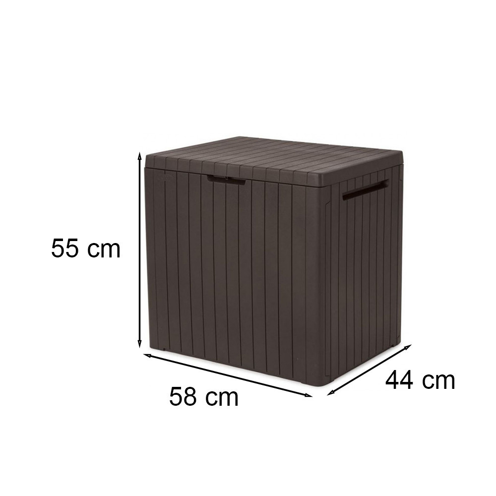 Curver Cutie de depozitare pentru grădină din plastic City, 113L, maro Mobalis Homvera