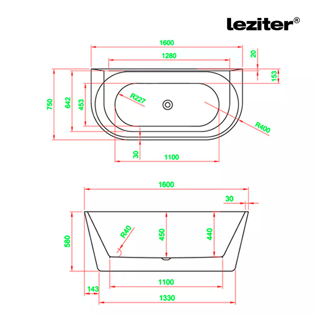 Leziter Cadă de baie independentă Mobalis Homvera