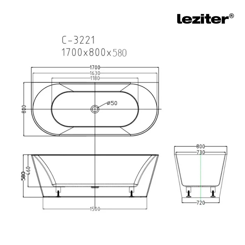 Leziter Cadă de baie independentă Mobalis Homvera