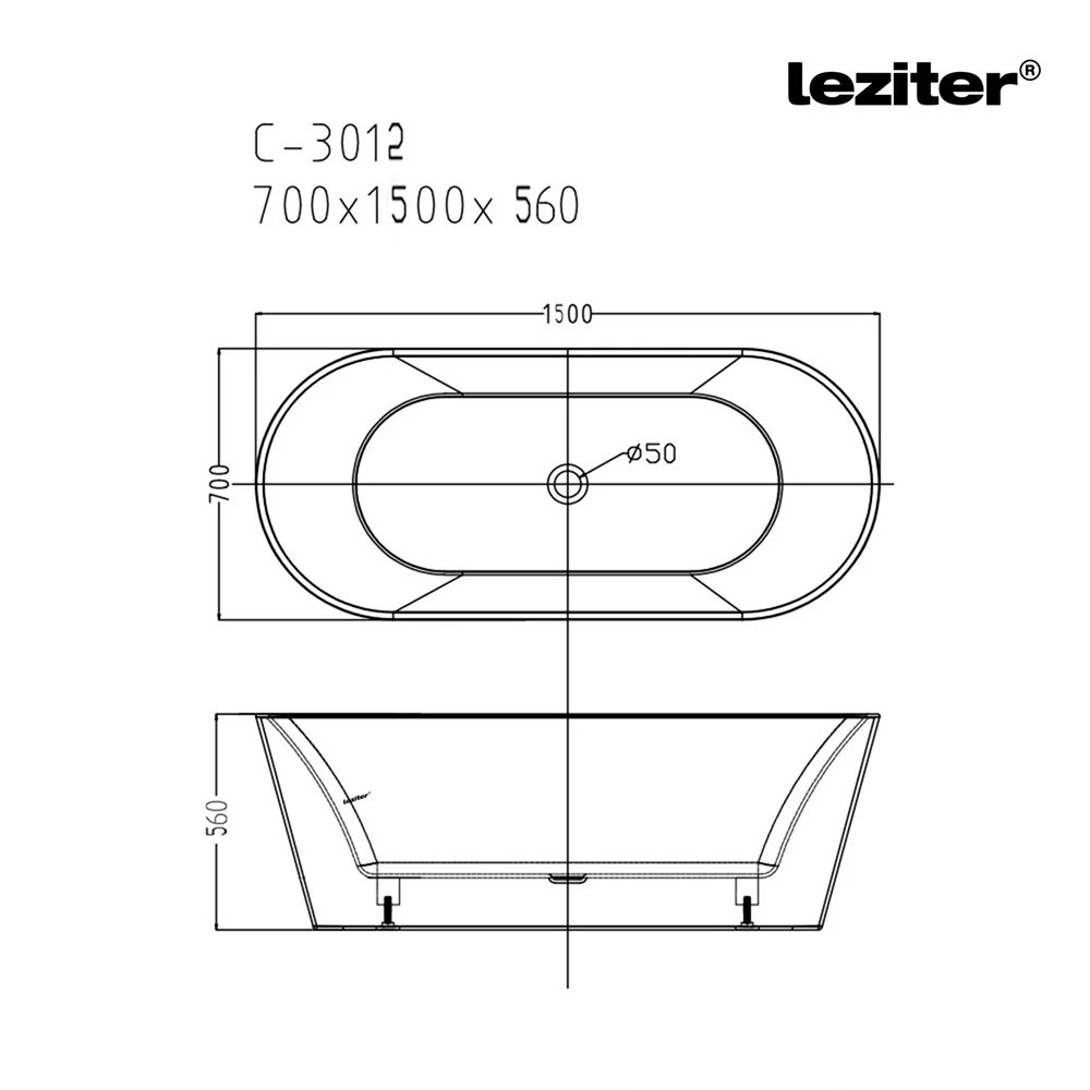 Leziter Cadă de baie independentă Noa Mobalis Homvera